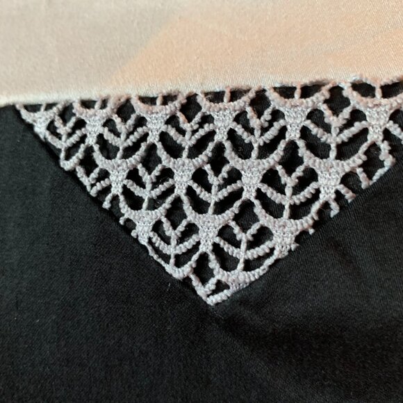 EVE LAVOIE -  Asymmetrical short sleeveless dress black and grey details medium - Picture 3 of 10